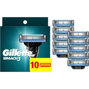 미국 질레트 면도날 리필 교체 Gillette Mach3 Razor Refills for Men 10 Blade 1554693