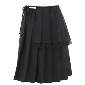 DUAL SKIRT IN BLACK (레이어 주름 스커트)