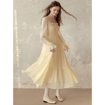 던드롭 DD_Dot jacquard chiffon dress