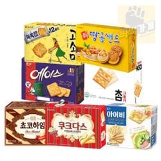 맛있는 비스킷 7종 - 참크래커 아이비 에이스 고소미 쵸코하임 쿠크다스화이트 땅콩샌드