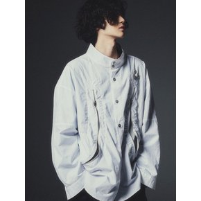 REXION CURVED ZIP-OVER SHIRT_WH