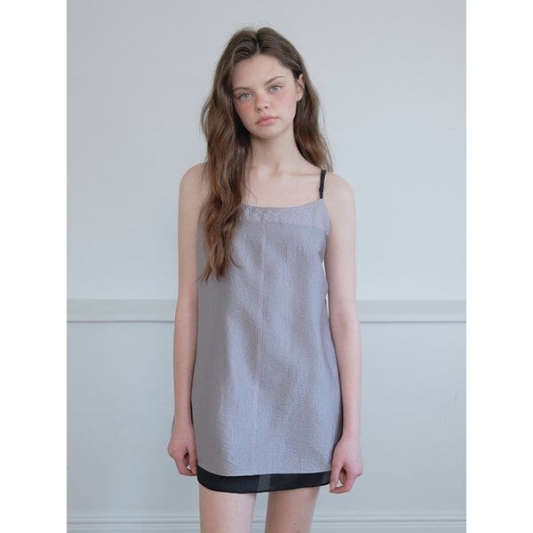 [Reversible] 새틴 레이어드 미니 원피스_Black-Gray