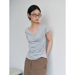 Wrap Draped V-Neck Top (2color)