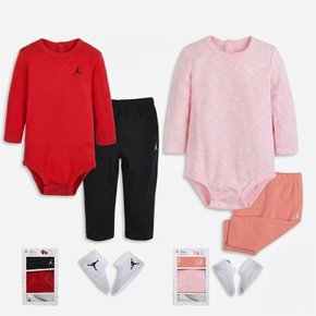 (6-12M) 나이키 키즈 조던 긴팔 바디수트 에센셜 박스 세트 (N253UU874P)