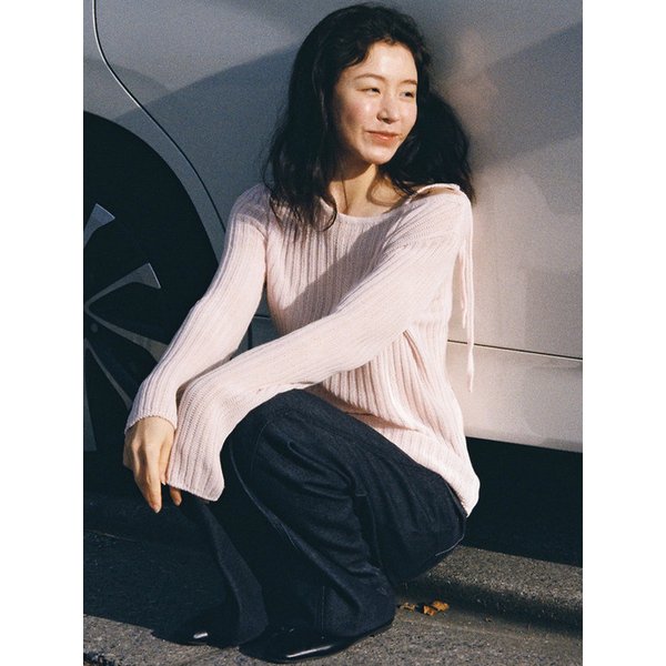 Clue one shoulder long sleeve (light pink)