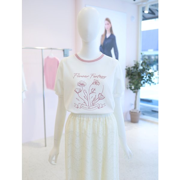 [여주점] 여성 플라워 프린팅 면혼방 티셔츠 YW6ME519