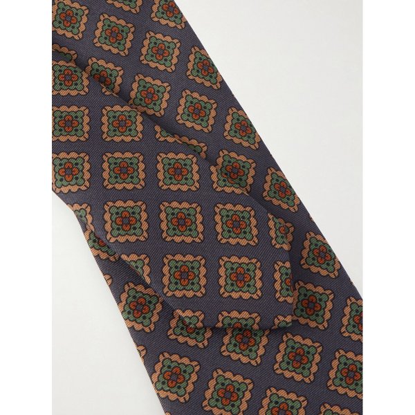 드레익스 8cm 플로럴 프린트 울 실크 블렌드 넥타이 46376663162925783