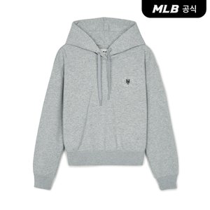 MLB [코리아공식] 여성 베이직 원형로고 크롭 후드티 NYM (Melange Grey)