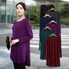 엄마옷 항아리라운드긴팔티셔츠 12SDF3611 중년여성/50대/60대/70대/빅사이즈/할머니옷