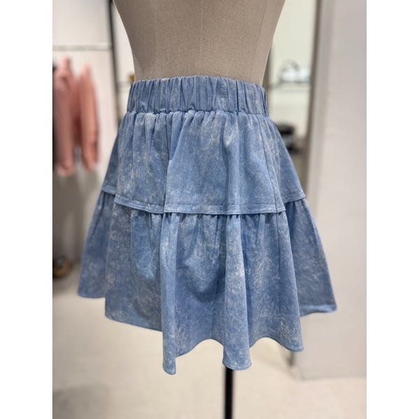 [여주점] 허리밴딩 데님  미니 스커트 ES2WS162