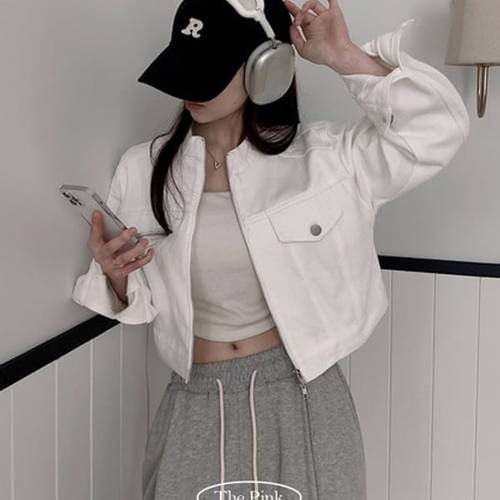 헤오 오버핏 노카라 투웨이 코튼 자켓