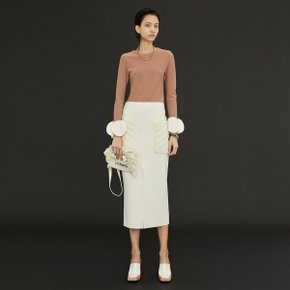 Clair Quilted Pocket Skirt_Ivory