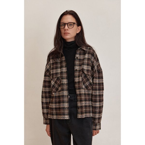 bellaco check shirtket-BROWN