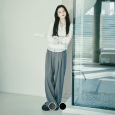 지오다노 415504 여 와이드 투턱 슬랙스