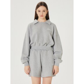 [GOLF] WOMEN CROP SET-UP SWEATSHIRT MELANGE GREY