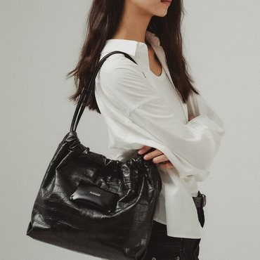 드메이커 Miel shoulder bag-croco black DF23FBMS055