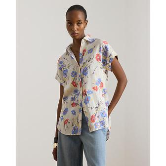 로렌 랄프 로렌 릴렉스핏 플로럴 숏 슬리브 셔츠(WMLRSHTSN820138100)