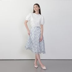 [헤베 레이어드 스커트_화이트 플라워]Hebe Layered Skirt_White Flower