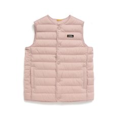 K234UDV020 라운드넥 경량 덕 다운 베스트 ASHPINK