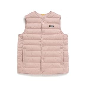 K234UDV020 라운드넥 경량 덕 다운 베스트 ASHPINK