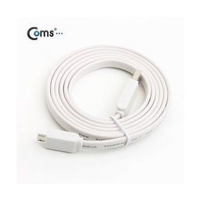 [NA239] Coms USB/MicroB 케이블(Flat형) 1.5M/화이트