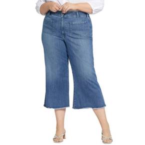 4471936 NYDJ Plus Patchie Major Wide Leg Capri Compass Jean