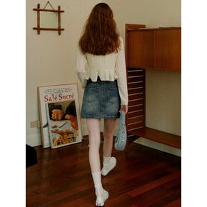 Cest_Vintage front pocket denim skirt