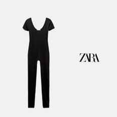 자라 ZARA 여성 점프수트 반팔 폴리아미드 수트 블랙