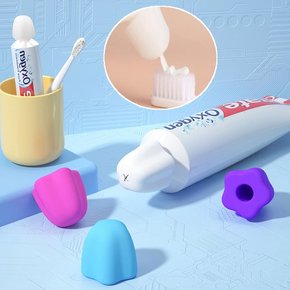 플라워 실리콘 치약 뚜껑 짜개 마개 토퍼 캡 욕실용품