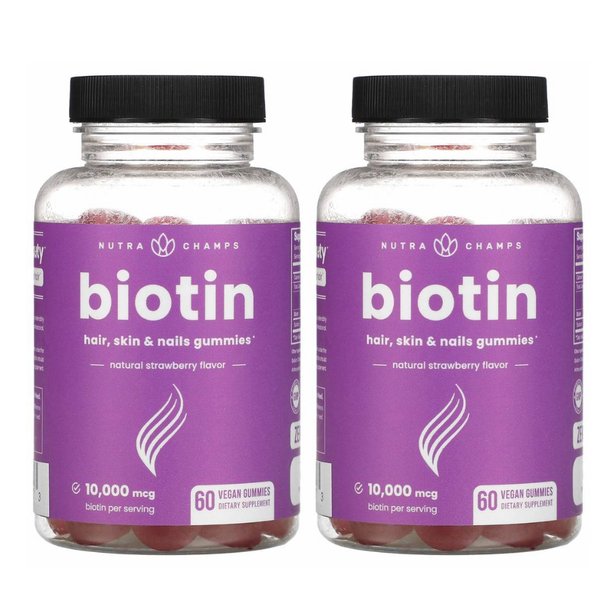뉴트라챔프 비오틴 따릭향 Biotin 60구미 2개