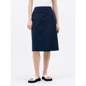 pocket wrap skirt_navy