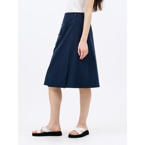 pocket wrap skirt_navy