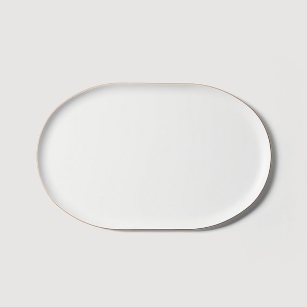 홈카페 타원형 쟁반 40x25cm 화이트 J70N903155400