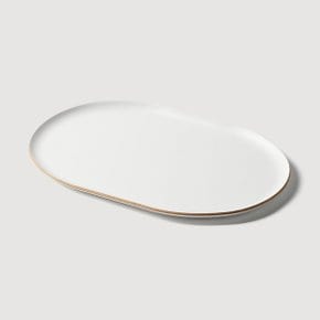 홈카페 타원형 쟁반 40x25cm 화이트 J70N903155400