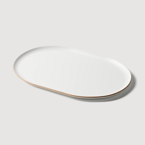 홈카페 타원형 쟁반 40x25cm 화이트 J70N903155400