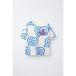 ZARA 자라 키즈 PRETZEL 프린트 티셔츠 Oysterwhite 9144660251 9144660 1318632