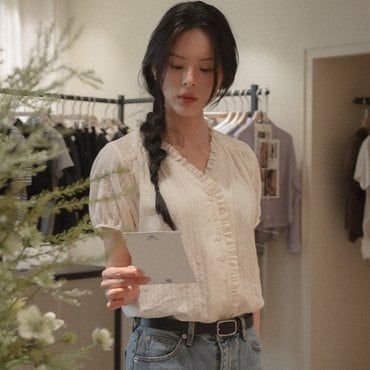 틸아이다이 [8/26 예약배송]Lace frill blouse TISU04BL01_Butter