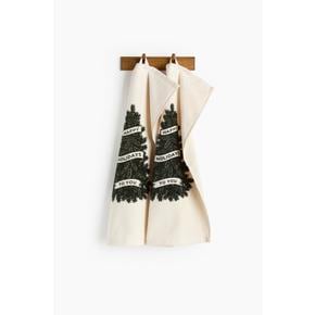 크리스마스 디자인 게스트 타월 2피스 세트 크림/Happy Holidays 1339550002