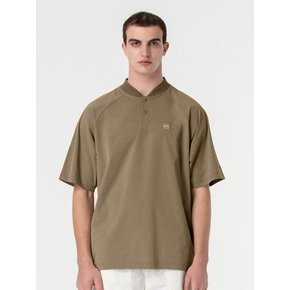 AIR DRY HENLEY-NECK TEE-BEIGE