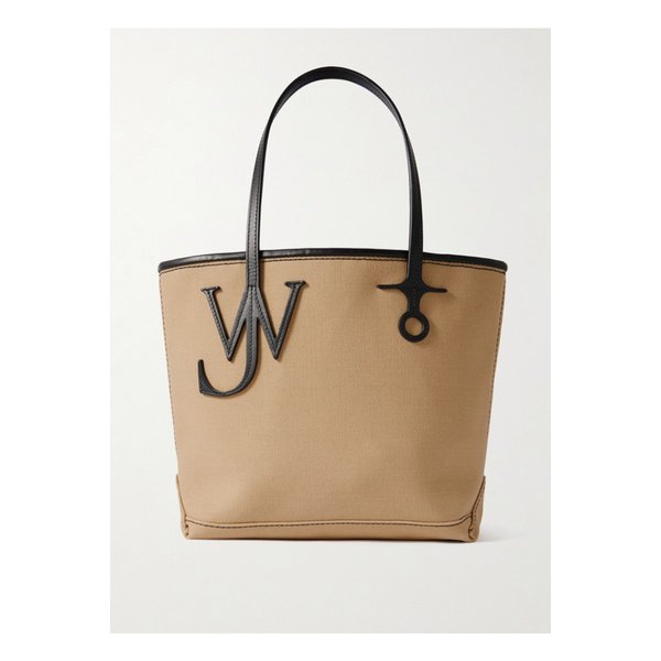 앵커 스몰 가죽 트리밍 캔버스 토트 베이지 46376663162971383