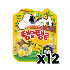 스누피 탱글탱글 골드키위맛젤리 랜덤띠부씰포함 40g x 12개