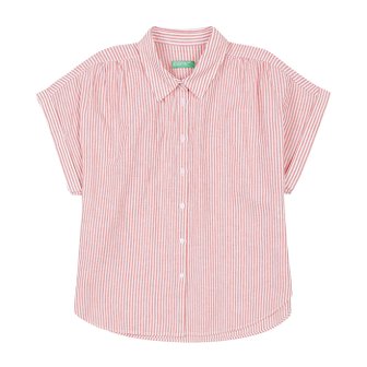 베네통 Roll-up striped blouse_5QL3DQ08M901