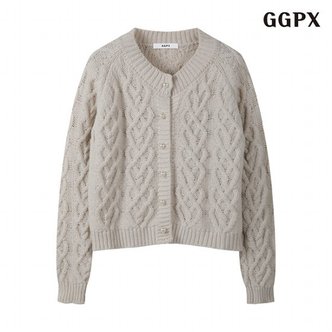 GGPX 정상가:99,000원  러블리 진주 펄 버튼업 꽈배기 니트 가디건 (GOCCK007D)