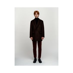 Wool Double Half Coat_Dark Brown