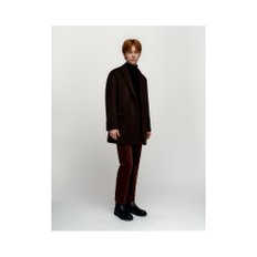 Wool Double Half Coat_Dark Brown