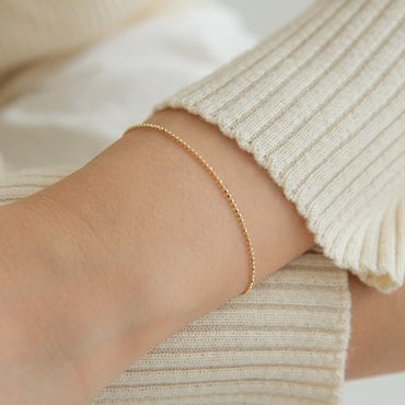 룬느 14k 컷팅 스톤 볼 팔찌 (14k골드) BR04