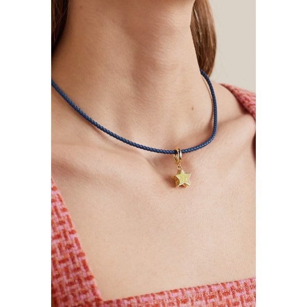 로렌 루빈스키 14-karat Gold, Enamel And Leather Necklace 베이지 1647597283810790