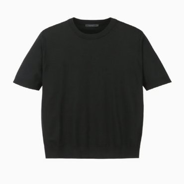 질스튜어트뉴욕 [25SS][Silkish Glow] 블랙 크루넥 니트 (JNSW5B204BK)