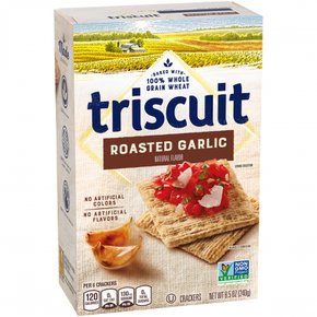 TriskewTriscuit  Triscuit  구운  마늘  통곡물  밀  크래커  241.0g