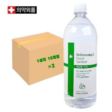 제이큐 손소독기전용 리필액 에탄올70% 1000ml 10개입 2상자